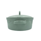 Green Nordic Ceramic Soup Pot Cookware Casseroles With Lid