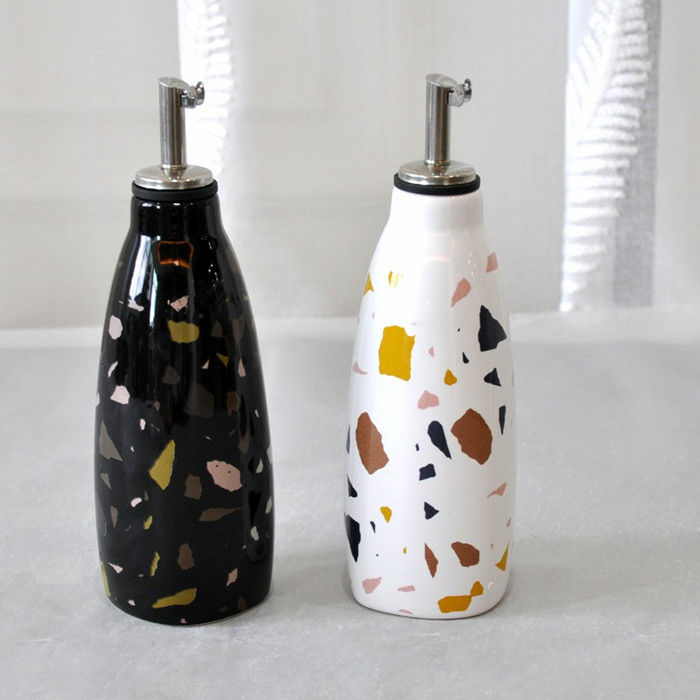 Olive Oil Ceramic Container Set Porcelain Vinegar Bottles In Storage Jars
